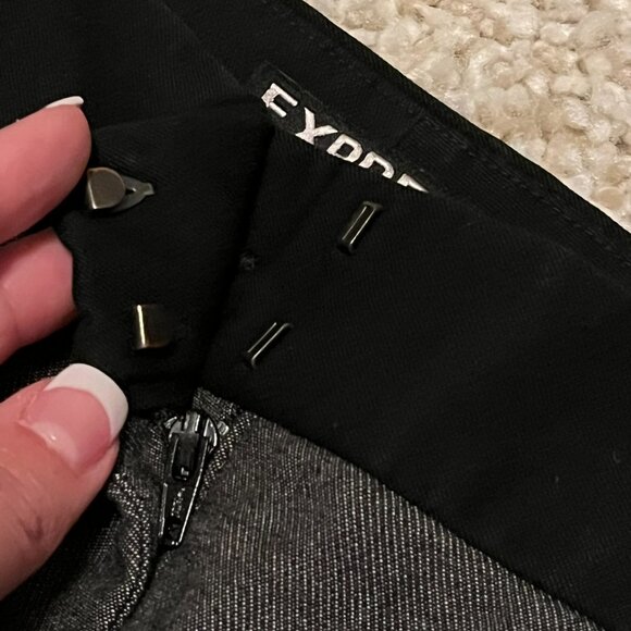 EXPRESS GRAY Black Trim Editor DRESS PANTS SZ 0 - Picture 3 of 10